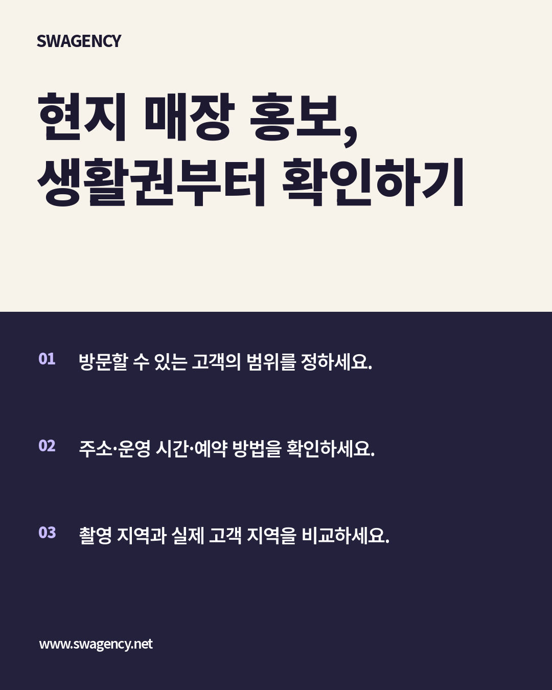 현지 매장 홍보, 생활권부터 확인하기